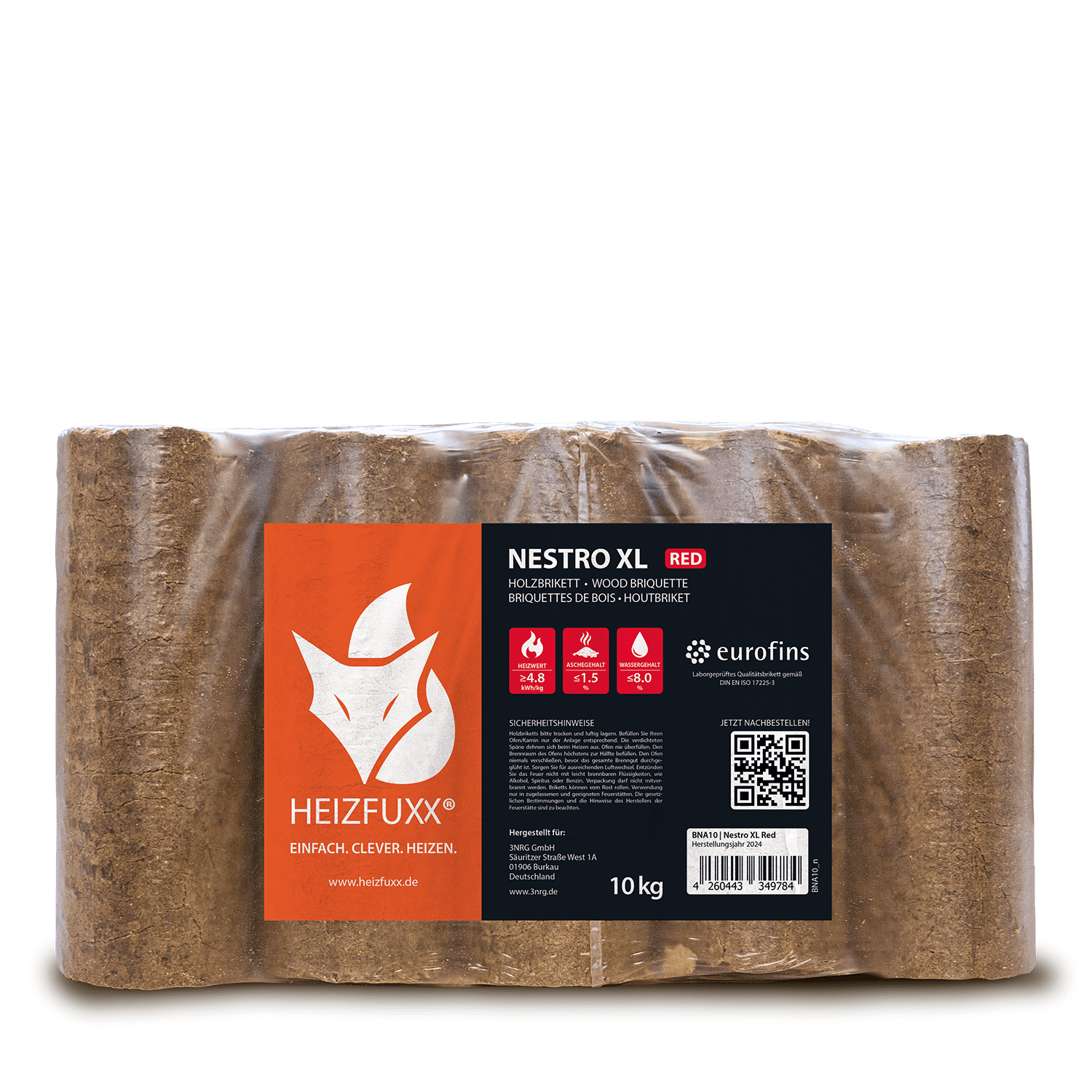 Nestro XL Red Holzbriketts in Premiumqualität – Palette 960 kg