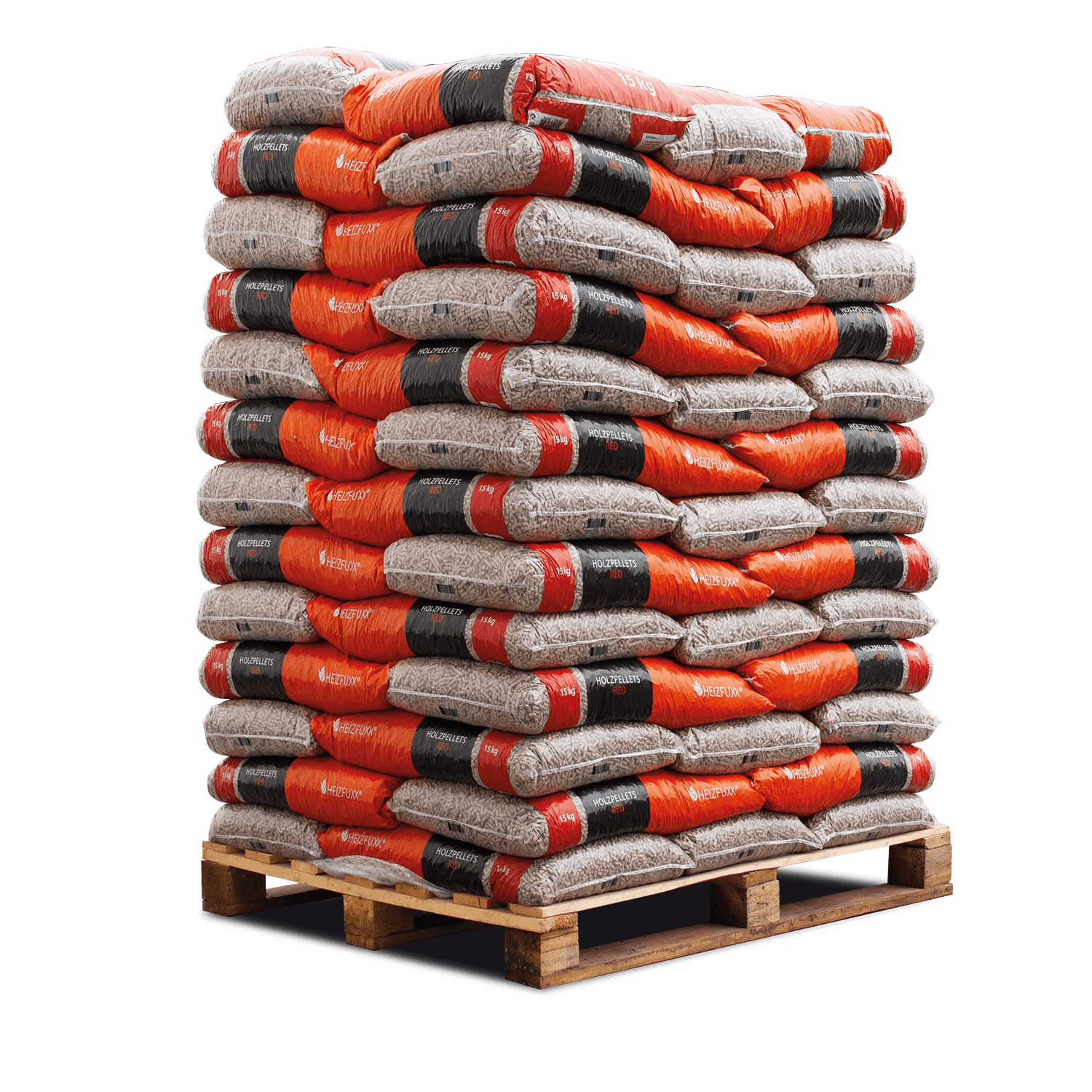 Holzpellets Red in Premiumqualität – Hartholzpellets – 65 × 15 kg