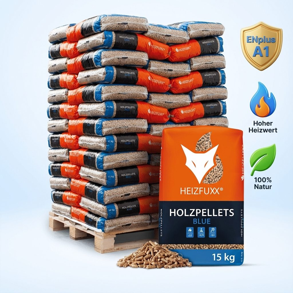 Holzpellets Blue in Premiumqualität – ENplus A1 – 65 × 15 kg