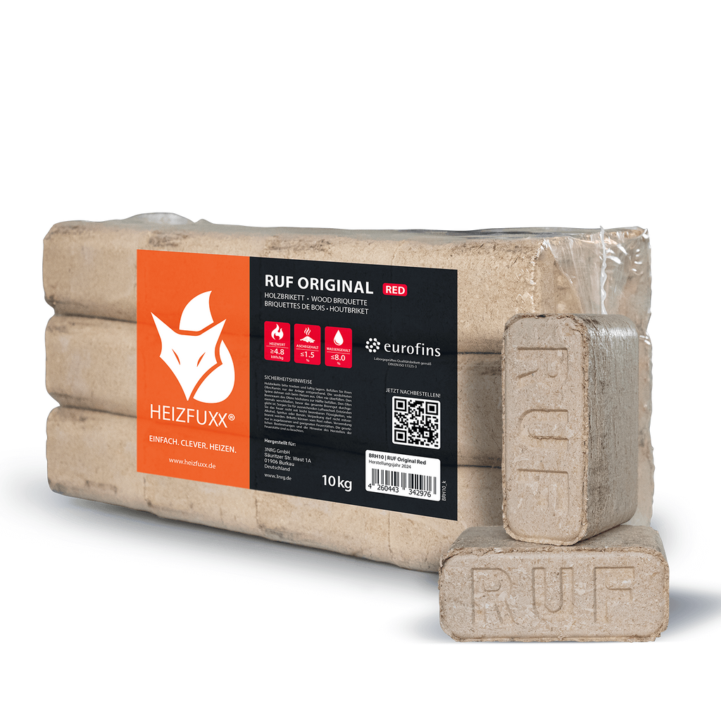 RUF Original Red Holzbriketts in Premiumqualität – 96 × 10 kg