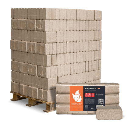 RUF Original Red Holzbriketts in Premiumqualität – 96 × 10 kg