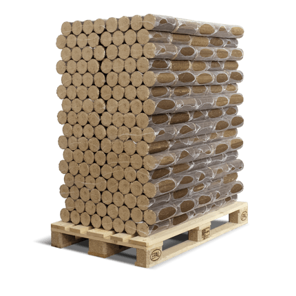 Hartholzbriketts Buche – 960 kg Palette, 6 kg Pakete | Naturbrennstoff